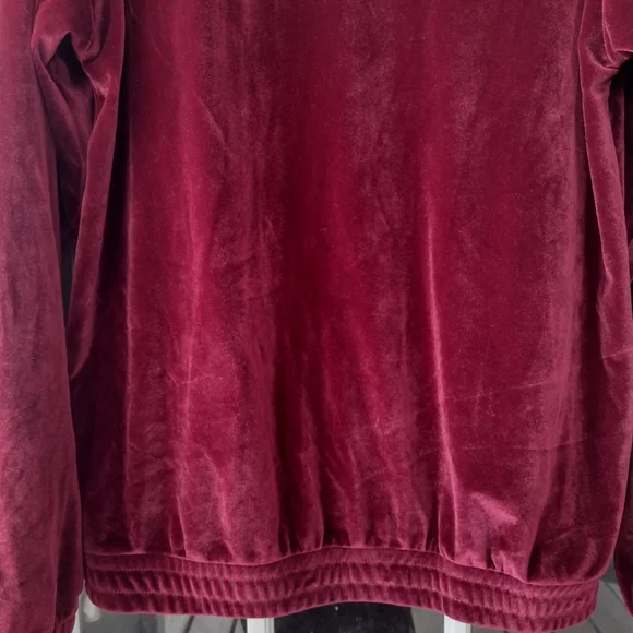 Forever 21 Mens velour/velvet burgundy hoodie size Small - Picture 5 of 9
